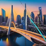 Home 12 토목기사 자격증으로 할 수 있는 일 - **Prompt 1: Modern Urban Infrastructure Harmony**
"A breathtaking panoramic view at golden hour ...