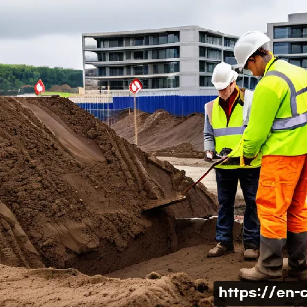 토목공학 이론과 실무의 차이 - A dynamic construction site scene featuring engineers and workers collaborating in real time around ...